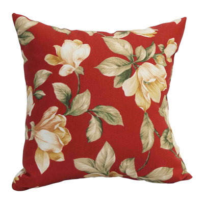 Cherene Golden Retriever Dog White & Red Floral USA Map Throw Pillow